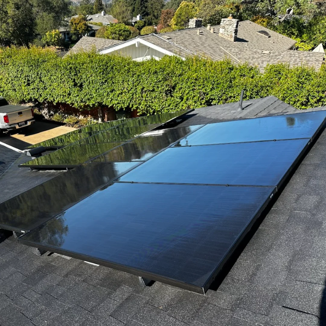 Residential solar maintenance in Alamo showing dramatic improvement in panel clarity