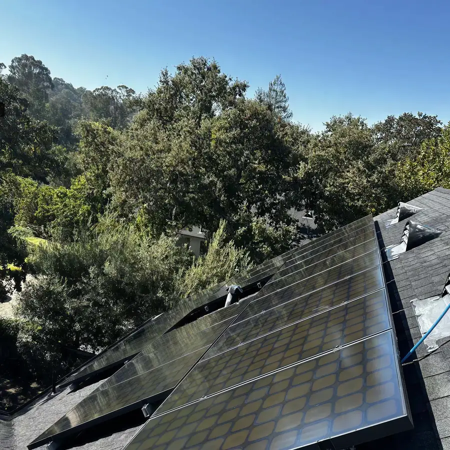 After cleaning, crystal clear solar panels